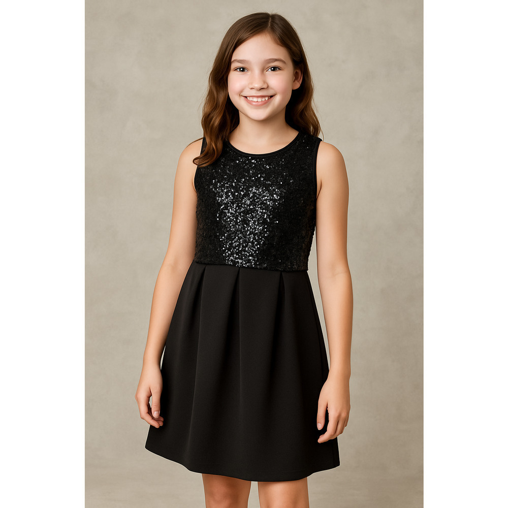 Epic Threads Girls Black Sequin Dress Size M 8–10 Party Holiday Special Occasion
